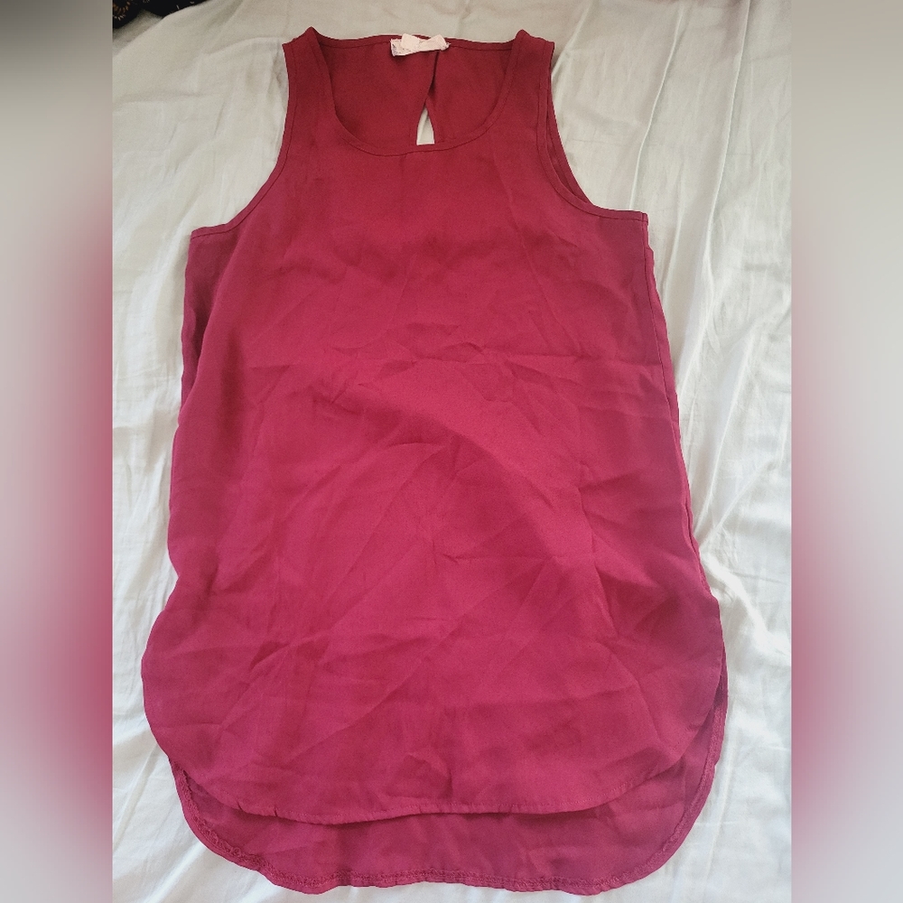 Deep red high-low tank - M
